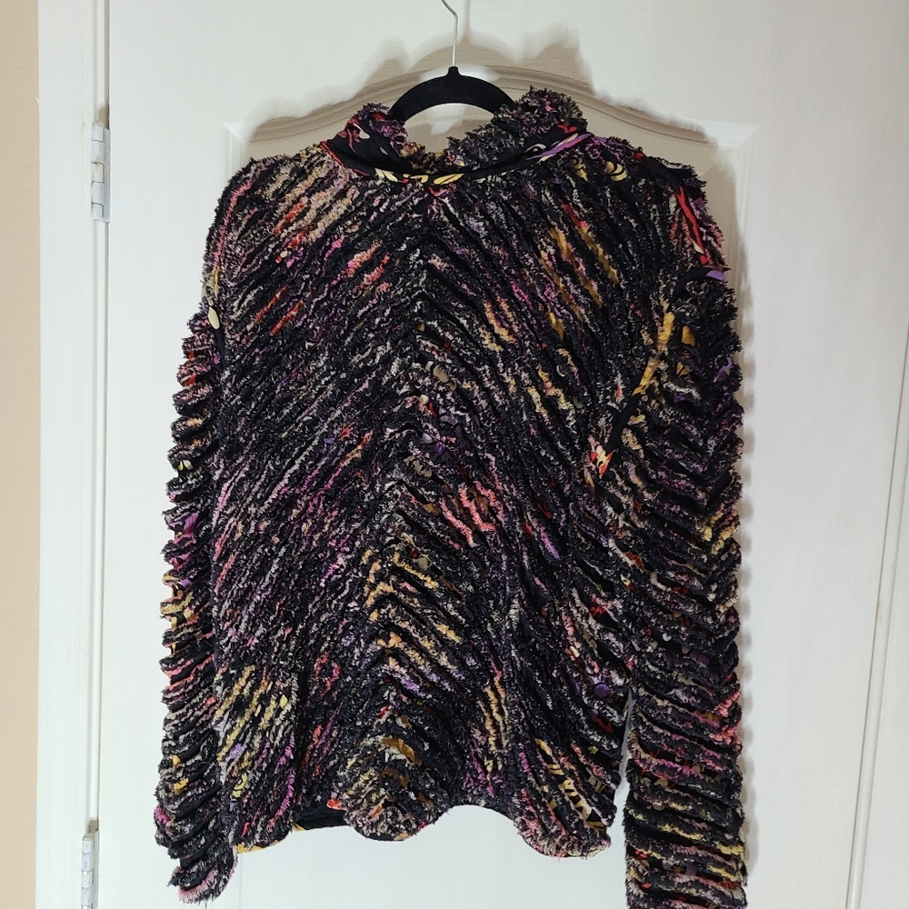 Multi Colored Light Button Down Jacket Size L, - image 2